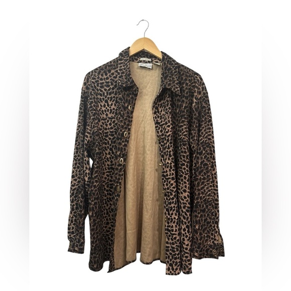 Vintage 90s Unique Button Down | Cheeta Print | Cardigan | Size 2X Womens - Picture 1 of 5